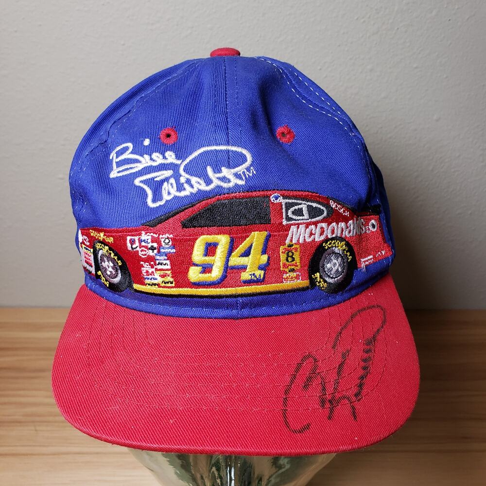 Vintage Bill Elliot #4 Signed Snapcack Hat‎ Cap Nascar MsDonalds Car Autographed